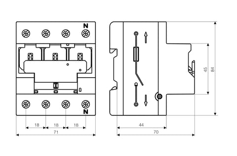 Separator de sarcină pt. portfuz. D0+10x38 TYTAN-T 3p+N, 63A