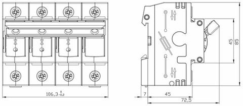Separator de sarcină pentru portfuzibile D0 CORON 2, 3p+N