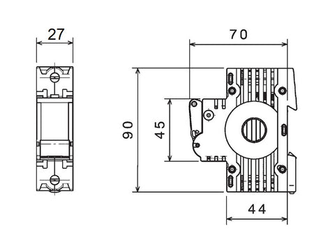 Soclu pentru portfuzibile D02, seria ARROW S, 1-pol, 16A