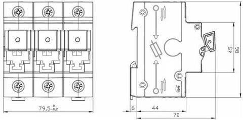 Separator de sarcină pentru portfuzibile D0 TYTAN-II 3p, 63A