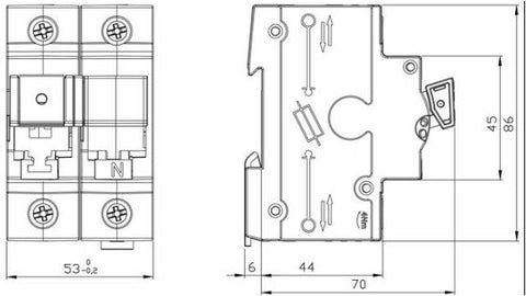 Separator de sarcină pt. portfuzibile D0 TYTAN-II 1p+N, 63A