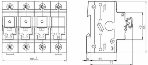 Separator de sarcină pt. portfuzibile D0 TYTAN-II 3p+N, 63A