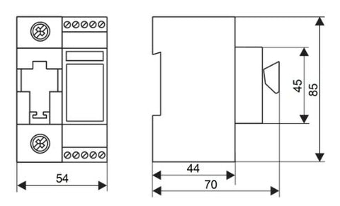 TYTAN, 1-pole, 63A, D02 + fuse monitoring, 24-60VDC