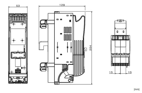 Separator NH Gr.000 până la 125A, sist. 60 mm, ieșire pe jos