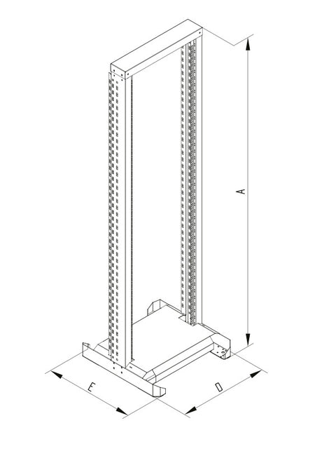 Ramă simplă profil 19", L=616 x H=1365 x A=600, 27U