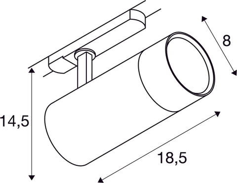 Trackspot V 3Ph. 25/30/35W 927/930/940 24-60° negru