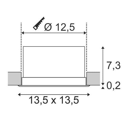 VERLUX,LED,3000K,alb mat,20WIncastrat