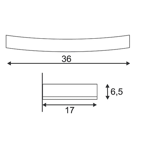 Aplică  GL 102 CURVE, gips alb, R7s 78mm, max. 100W