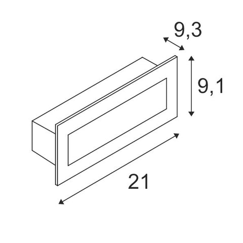 BRICK Pro LED, exterior perete incastrat, 230V, IP67, 850lm