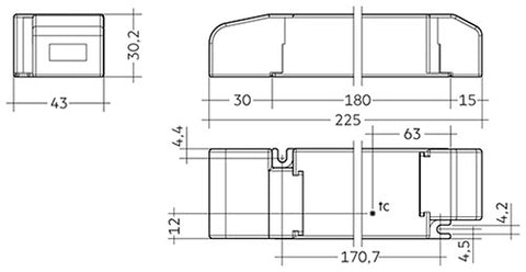 LED driver TD 60W, 24VDC DALI & Switch Dim Mono MM IP20