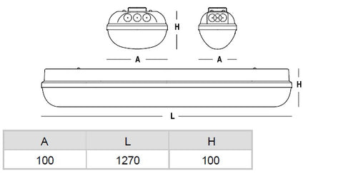 LINDA LED PC 1x30W, 4000K, 4758lm, IP65, SK II gri,L=1570mm