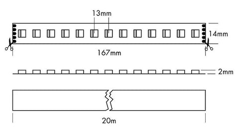 Flex Strip Xtend RGB-UWW 927 48VDC 13W/m 840lm/m, IP20, 20m