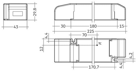 LED driver LC 60W 24V SC SNC cu dispozitiv detensionare
