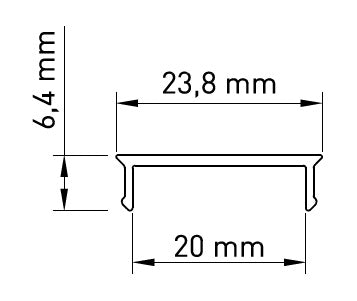 PMMA Cover TB flat / transparent 2m