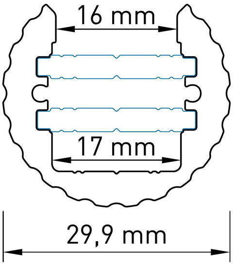Profil aluminiu LBS, L=2000mm, Ø-29,9mm