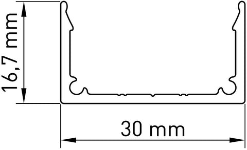 Profil aluminiu LBK (clipsuri pt profil LBS)