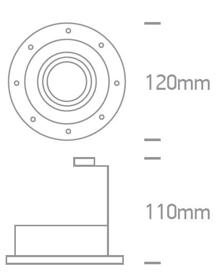 INA-R/T GU10 MR16, GU10, trimless, IP20, alb