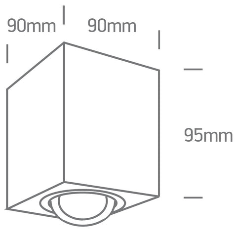 Edda Square-CL MR16, GU10, 10W, 230V, adjustable, aluminiu
