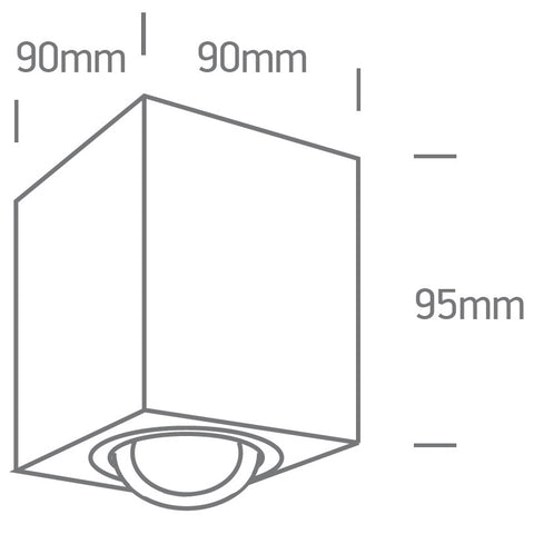 Edda Square-CL MR16, GU10, 10W, 230V, adjustable, alb