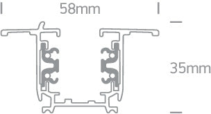 3PH-recessed track square 3m, alb