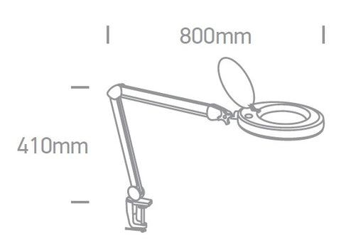 Magnifying lens cu LED light 8W, 760lm, 6000K 230V, alb