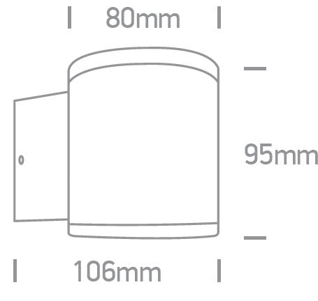 Aplică Maria-WL LED 6W, 3000K, 540lm, 30°, IP54, alum gri