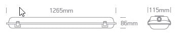 DEWY IP65 ptr.2xT8 LED Tube 100-240V 1265mm IP65 PC/PC gri