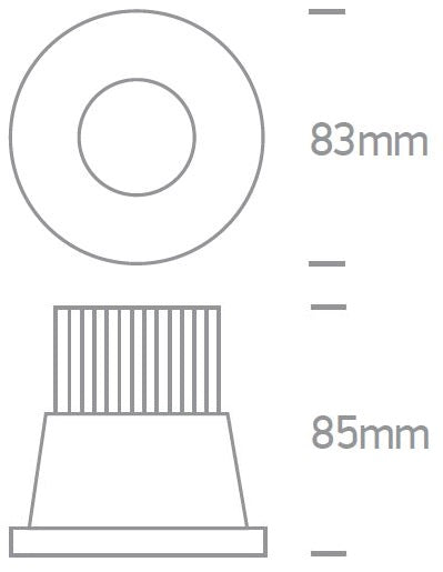 Dina LED 12W, 3000K, 1100lm, 40°, 700mA, IP64, aluminiu