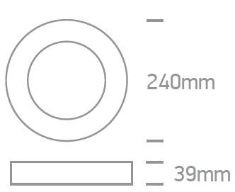 Plano Round LED Plafo, 16W, 4000K, 1118lm, IP40, alb