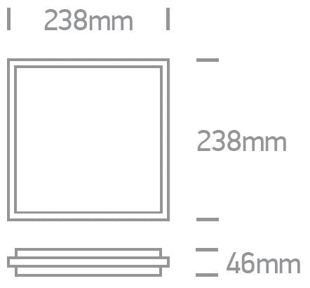 Rona Square LED 20W, 3000K, 1600lm, IP54, alb