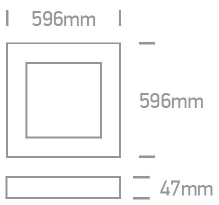 Plafonieră Plano Square LED 40W, 4000K, 2850lm, IP40, alb