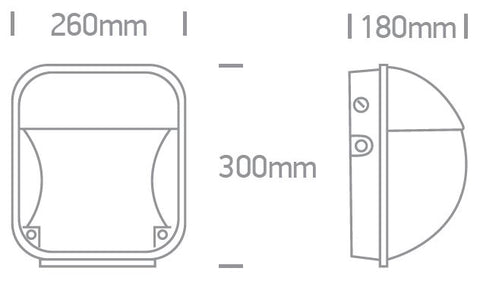 Peri LED 30W, 4000K, 2100lm, 120°, IP65, negru