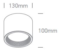 Tubus-S LED 15W, 3000K, 1280lm, 230V, SKI, 90°, alb