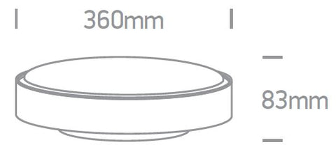 Plafonieră Berry LED 30W, 3000K, 1800lm, 230V, IP65,