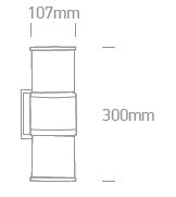 Jamba-WL2 2x20W, E27, 100-240V, IP54,antracit