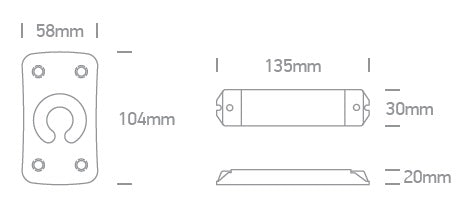 Remote control and dimabilmer ptr.DW LED Strip LID12323