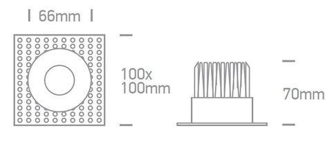 Aline-R COB LED, 7W, 700mA, 500lm, 3000K, 38°, IP54, alb
