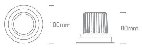 Pia-R COB LED 12W 3000K 1100lm, 40°, 700mA, IP20, alb