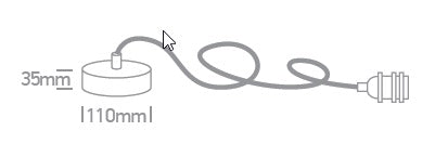 Rope Line pendant lamp, E27, l=2m, negru