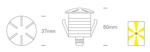 Sulu LED 1W 350mA 30lm 3000K IP67 aluminiu dimmble