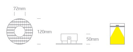 Pao Spot 50W 100-240V MR16 GU10 IP20 trimless alb
