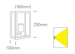 Still wall light 40W E27 100-240V IP43 negru