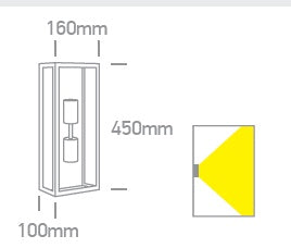 Still B wall light 40W 2xE27 100-240V IP43 negru