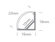 Alu Triangle Profile ptr.10mm Strips+Opal capac 2m