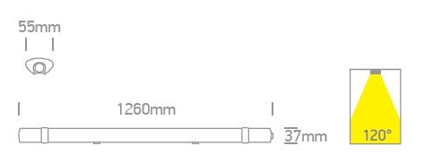 Troi LED 36W 100-240V 3200lm 6000K 120° IP65 IK08 alb