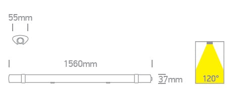 Troi LED 45W 100-240V 4100lm 4000K 120° IP65 IK08 alb