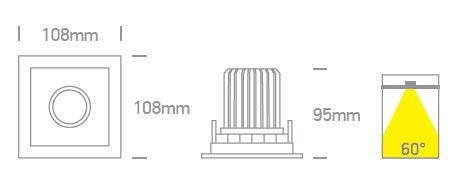 Dio LED Spot 12W 100-240V 940lm 3000K IP20 alb