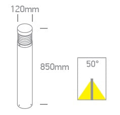 Tenga PL 85,12W,300lm,3000K,50°,IP65,100-240V,Anthracite