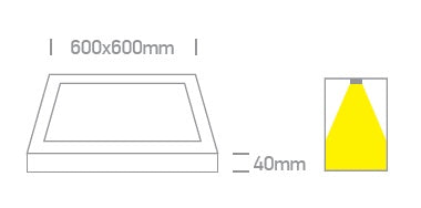 Kanata SQ LED ceiling lumin.40W 230V 3600lm 4000K IP40 alb