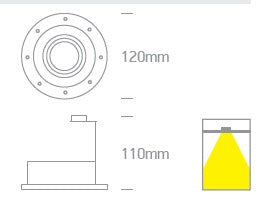 INA-R/T GU10 MR16, GU10, trimless, IP20, negru